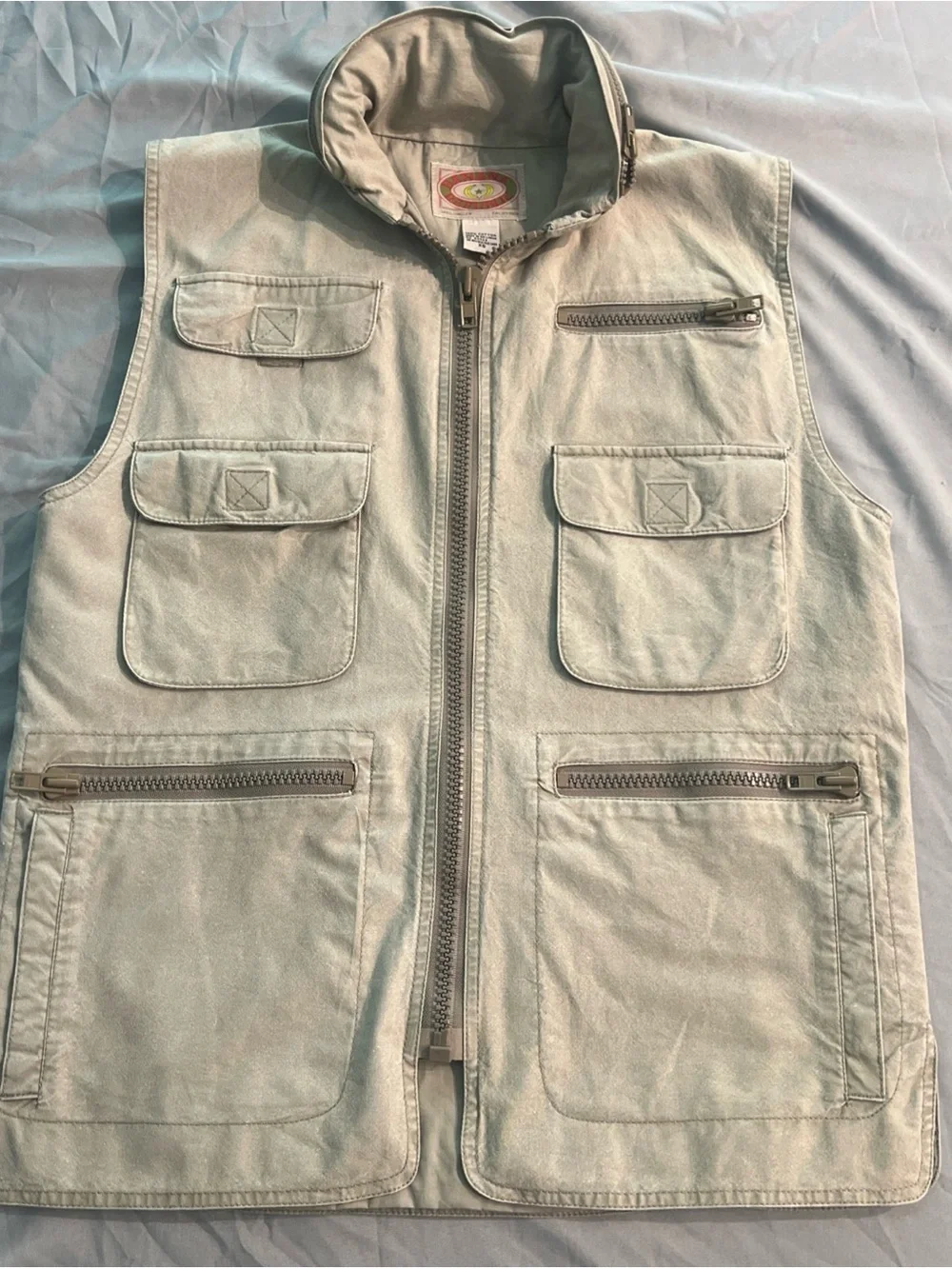 Vintage Banana Republic Fishing Vest Pockets Safari Travel Size XS Beige hunting